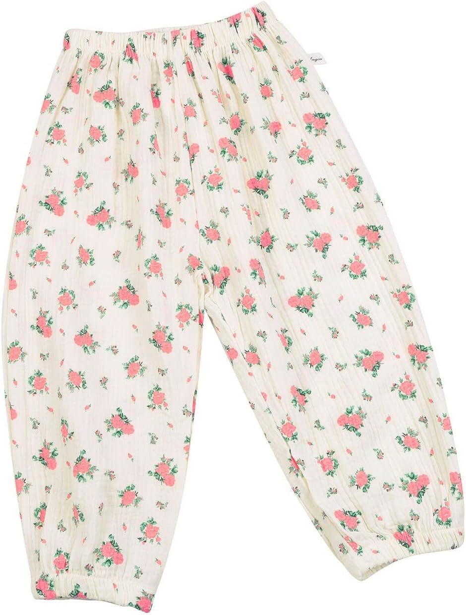 Toddler Baby Cute Cartoon Love Print Summer Comfortable Cotton Linen Trousers