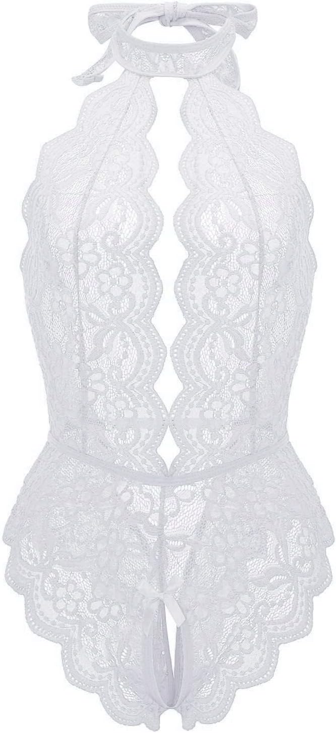 Women Sexy Teddy Babydoll with Suspenders and Lace