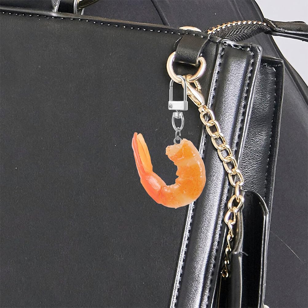 LOGOFUN 20 Pcs Fake Shrimp Keychains for Bags and Backpacks