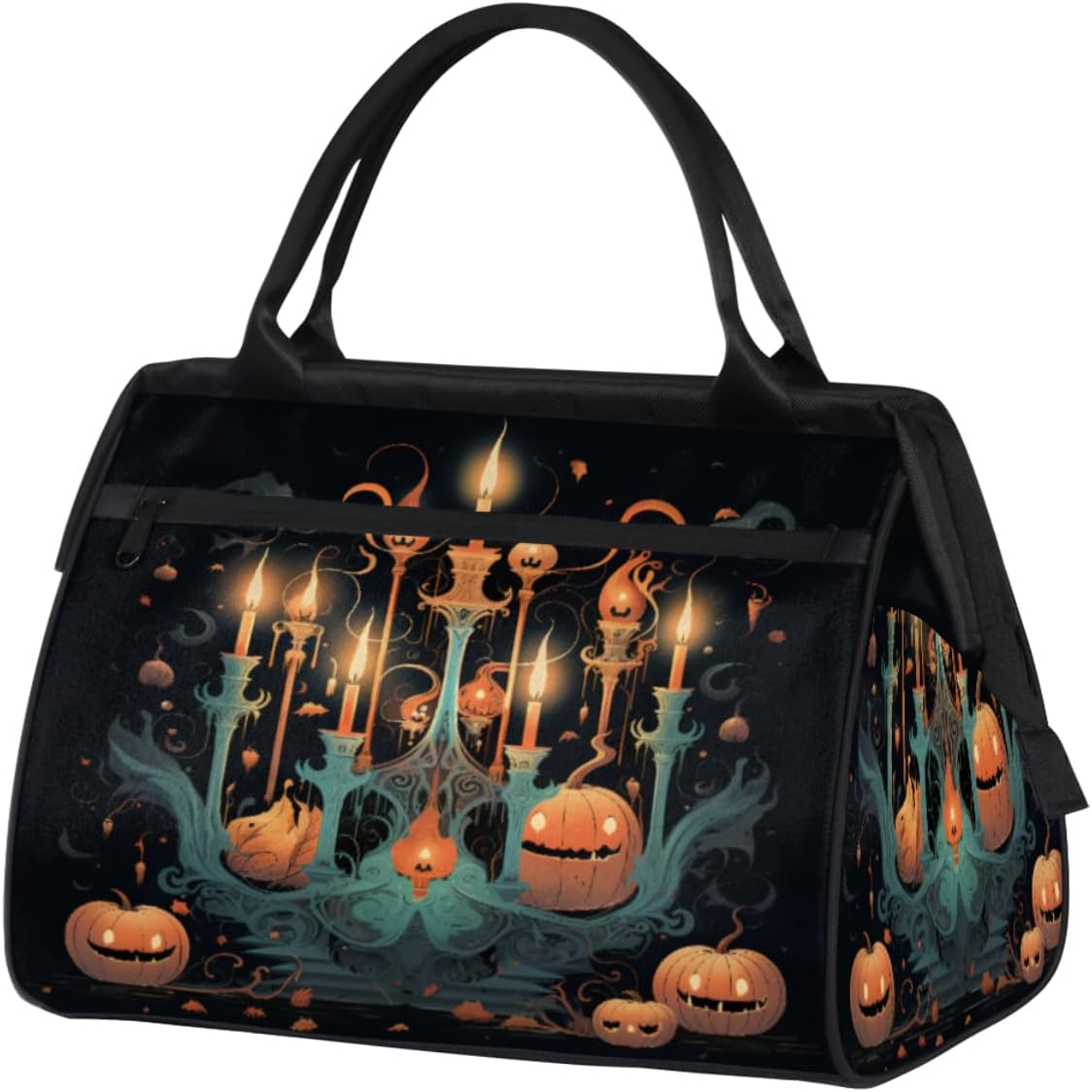 Halloween Pumpkin Candle Gym Bag for Women Men