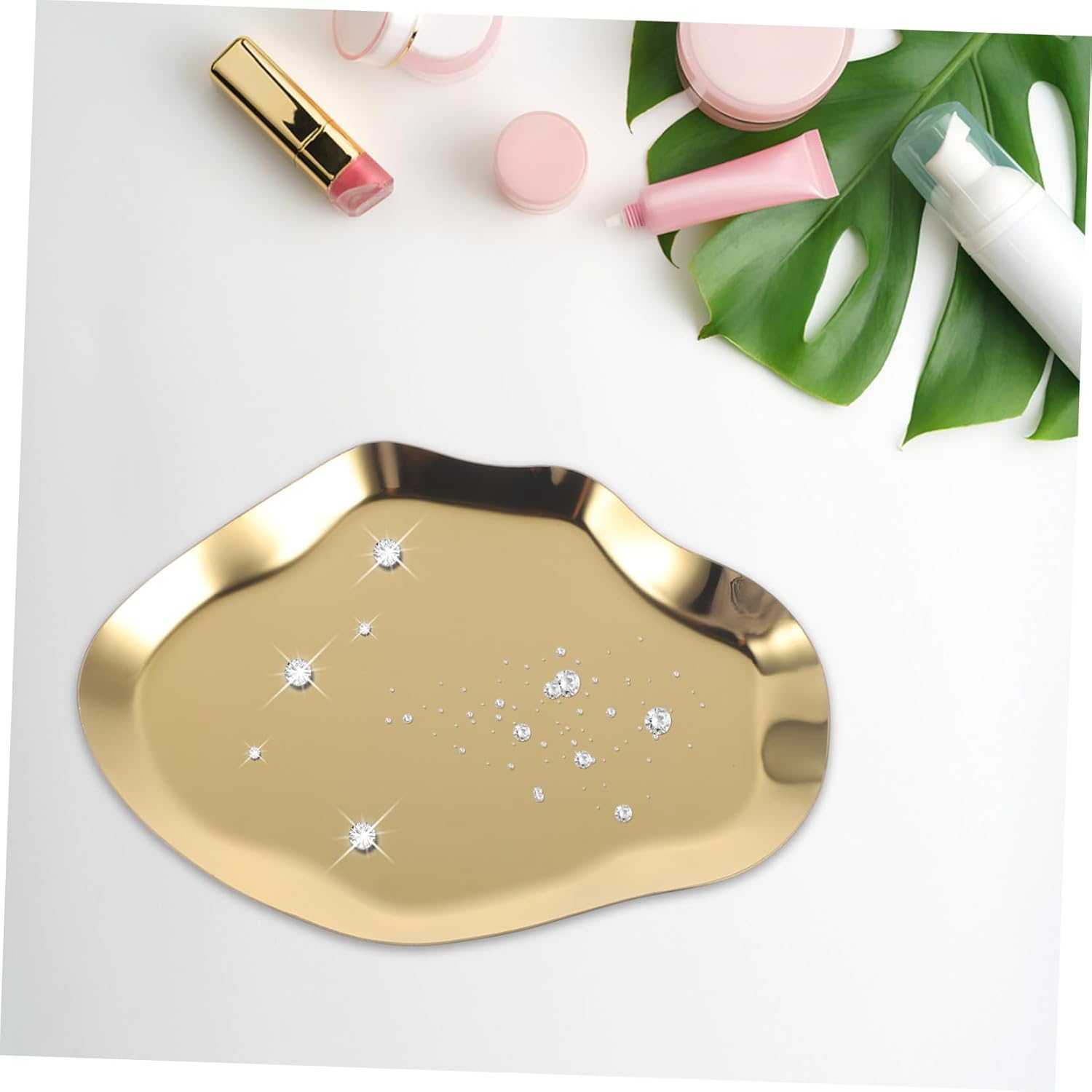 Alipis Golden Stainless Steel Jewelry Storage Tray