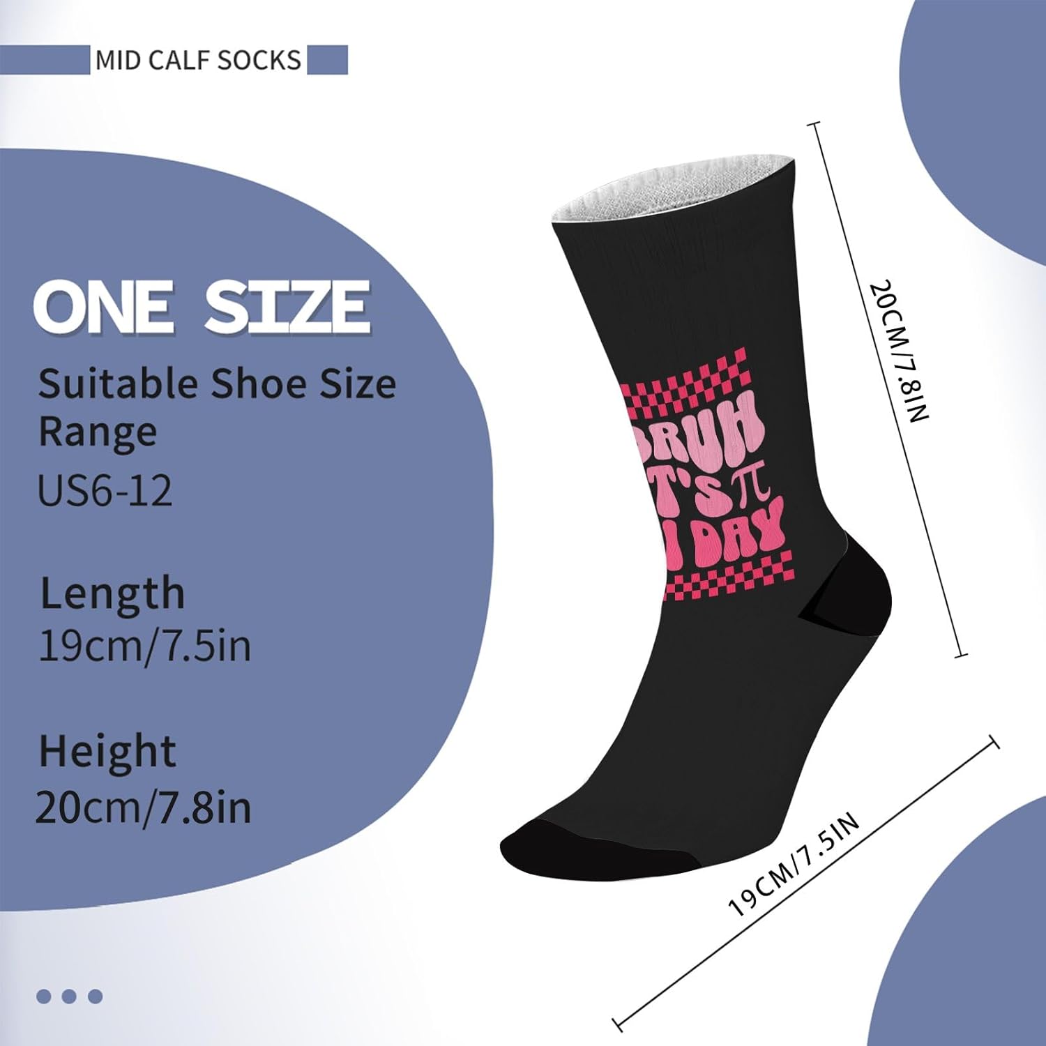 Pi Day 314 Math Teacher Boot Socks for Boys
