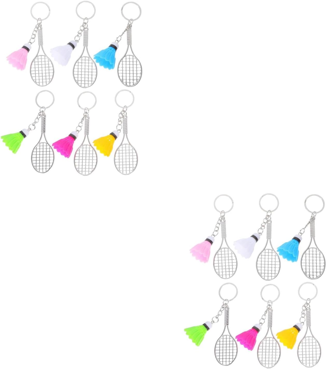 LUOZZY 24 Pcs Mini Alloy Badminton Keychain Set