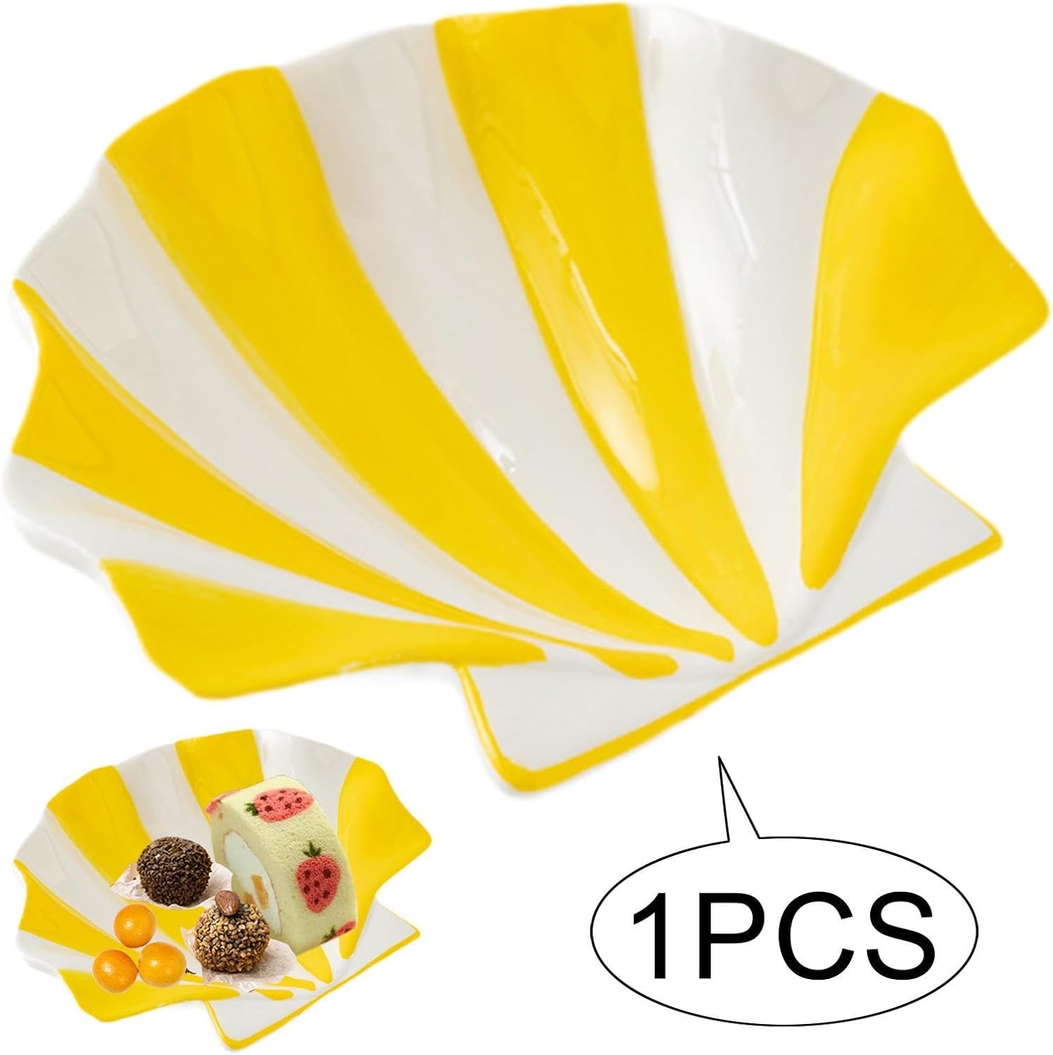 Ceramic Shell Shaped Snack Plate Jewelry Tray for Women