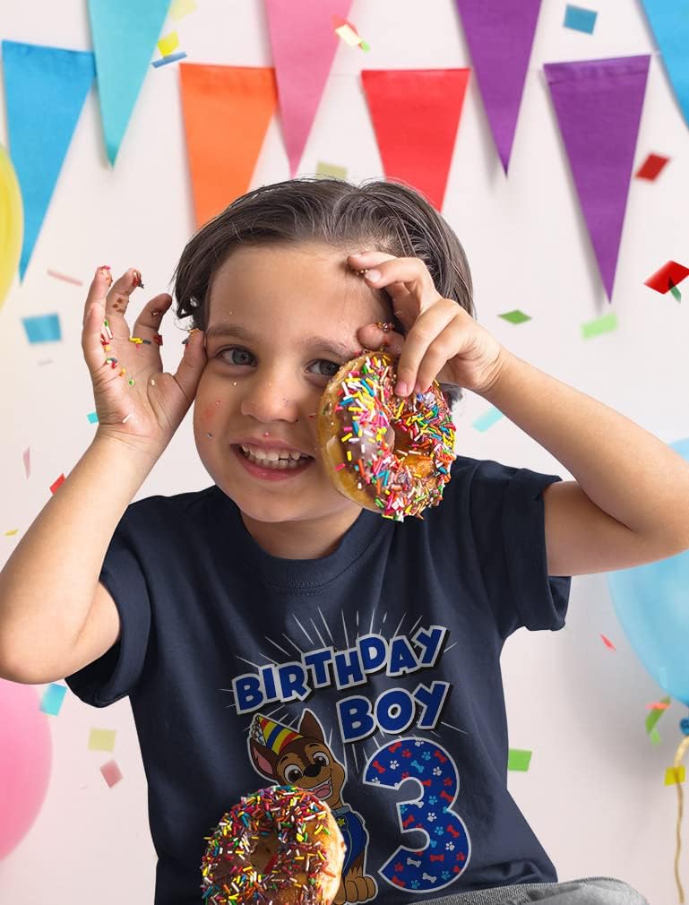 Paw Patrol Chase 3rd Birthday Tee for Boys