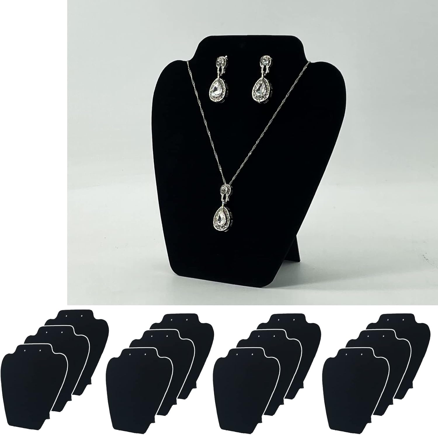 12 PCS Black Velvet Necklace Display Stand