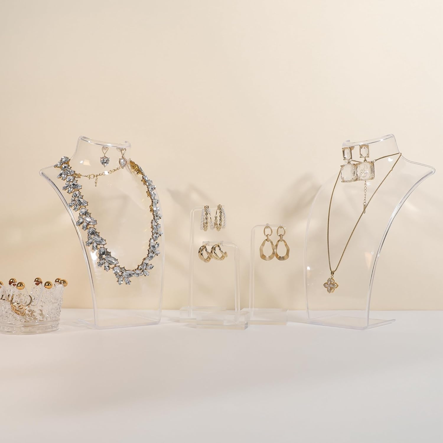GemeShou Acrylic Jewelry Display Stand Set of 3