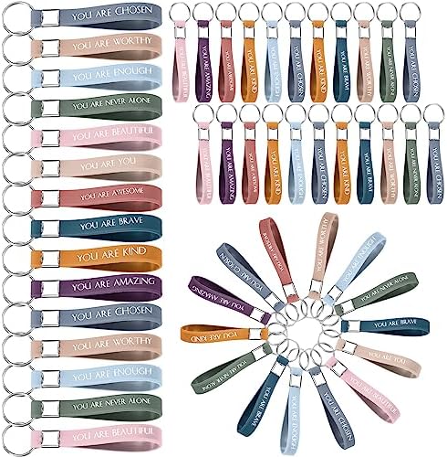120 Pcs Inspirational Quote Key Chains Motivational for Team and Office