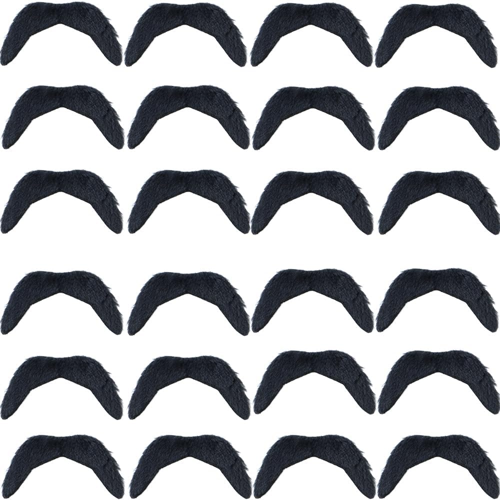 24 Pcs Self Adhesive Black Mustache Stickers