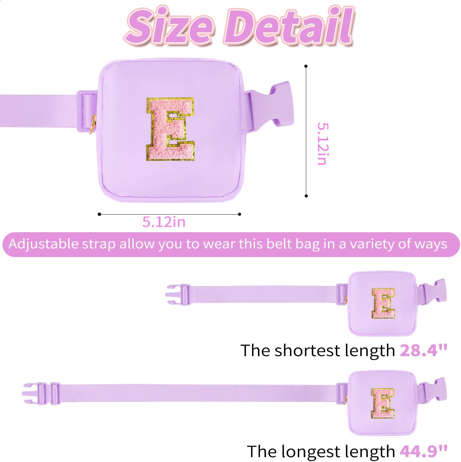 Uygafly Cute Initials Fanny Pack for Kids 4-8