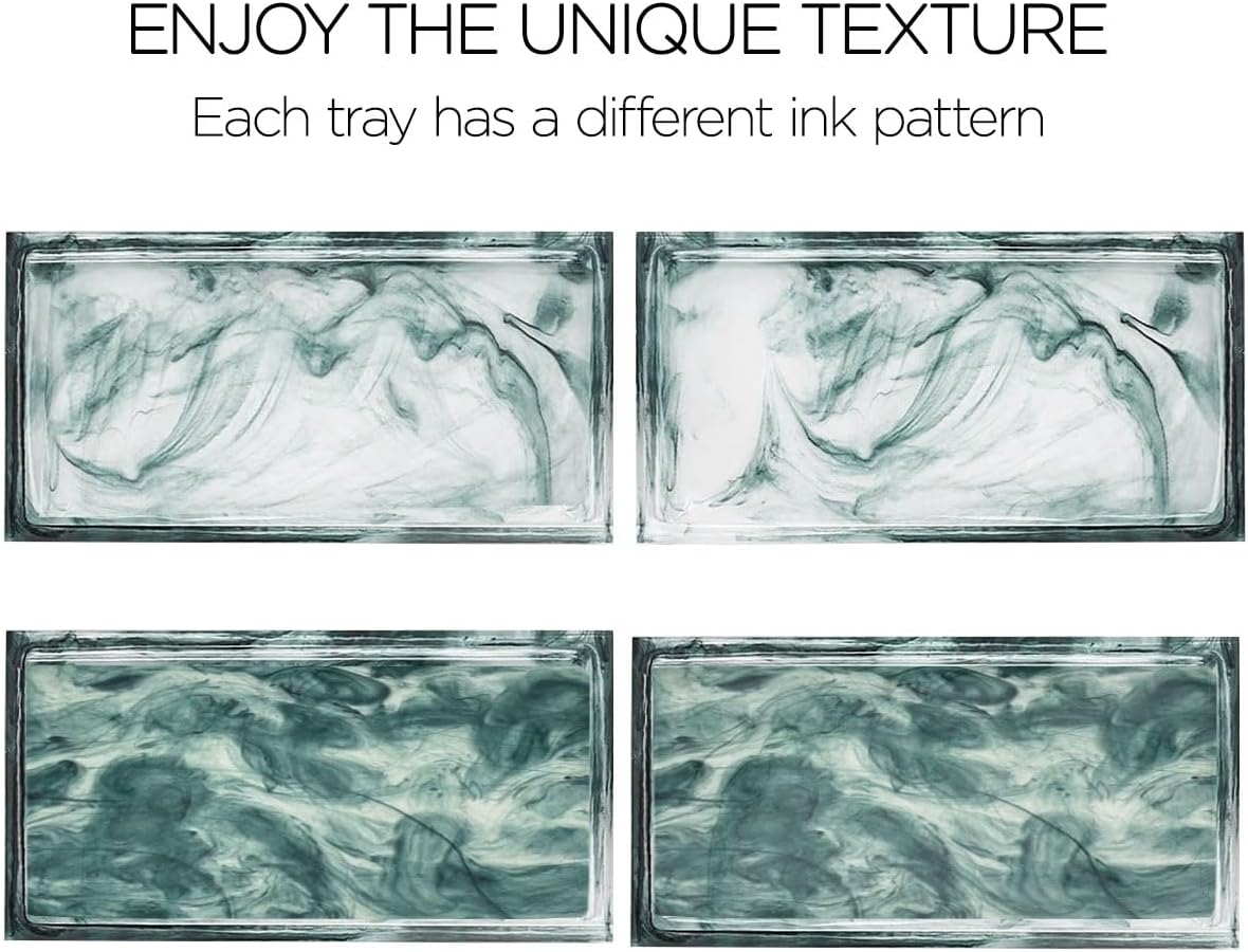 Ink Green Resin Vanity Tray with Jewelry Storage