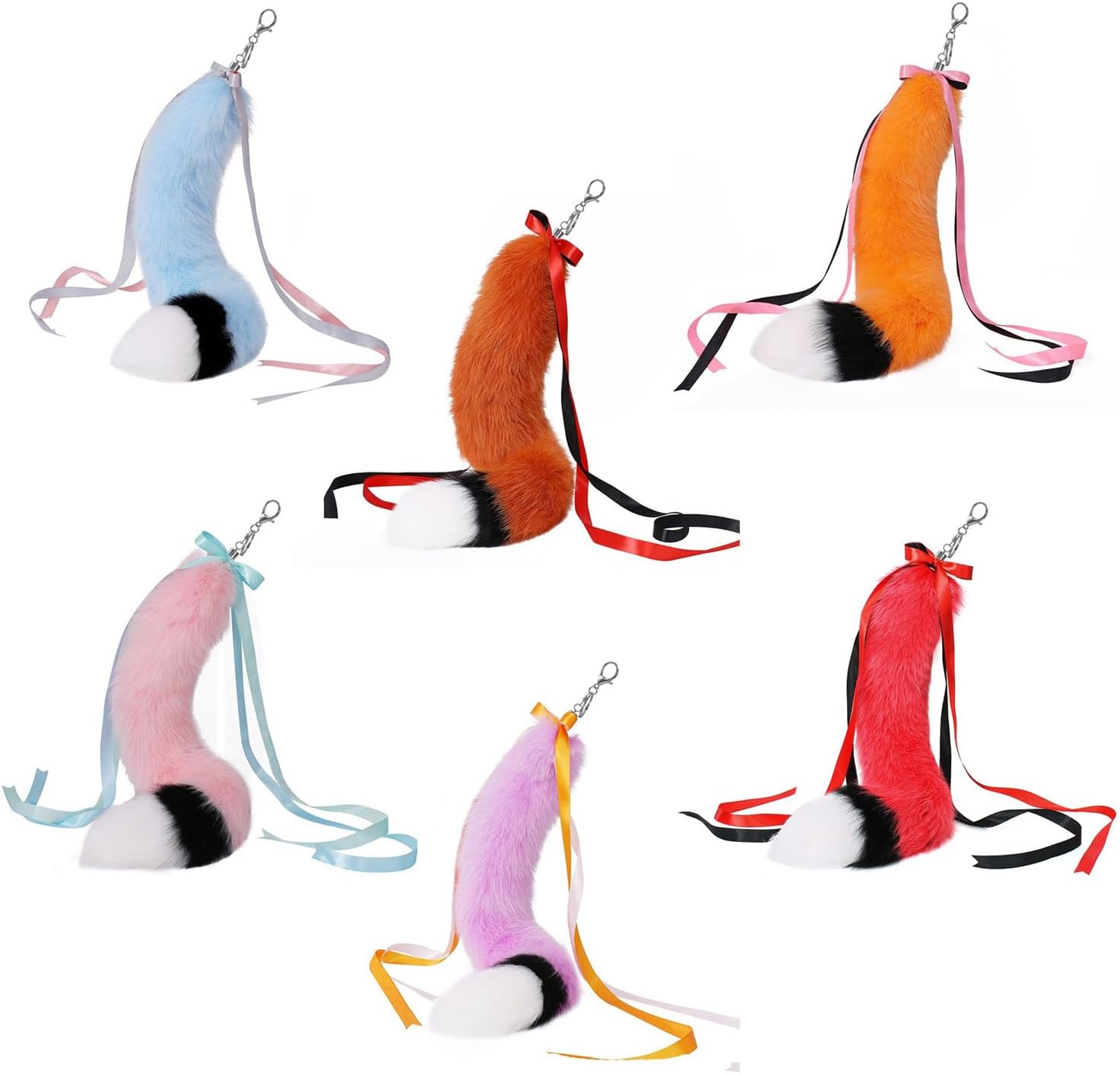 Ribbon Plush Tail Keychain Pendant For Men And Women
