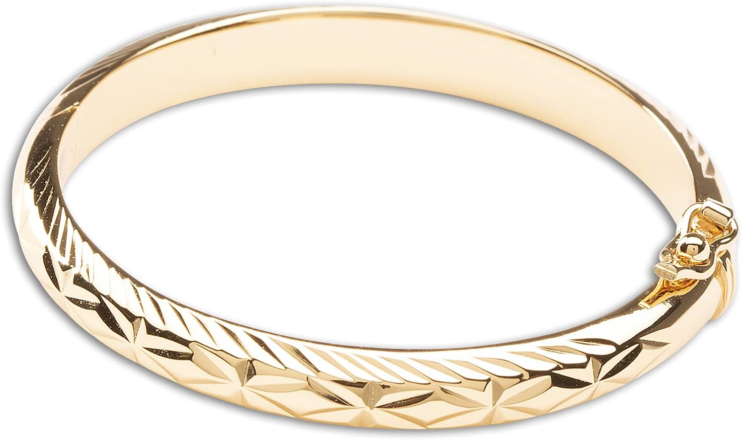Precious Pieces 14K Gold-Plated Bangle Bracelet for All Ages