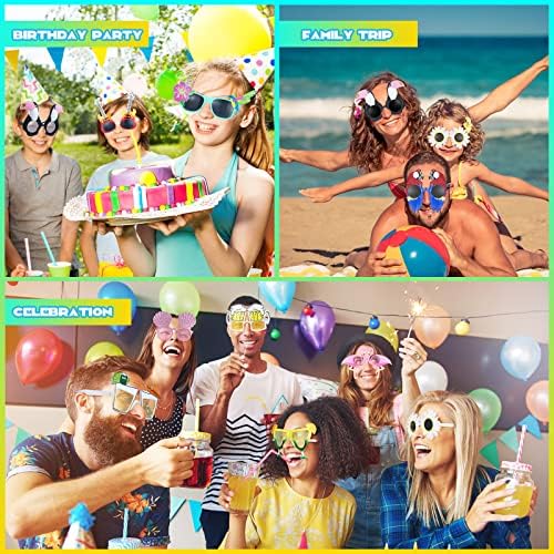 Weewooday 20 Pair Hawaiian Party Sunglasses Funny Photo Props