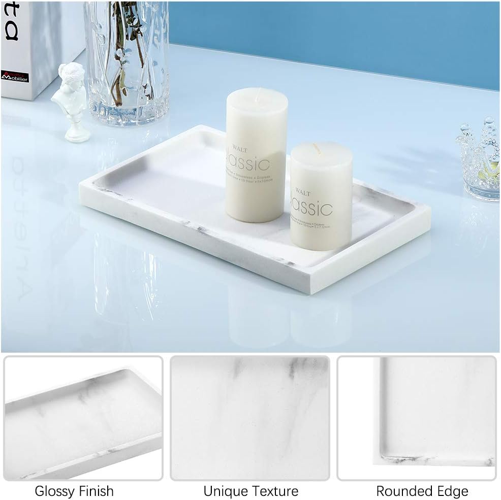 Emibele Gravel White Resin Jewelry Tray Organizer