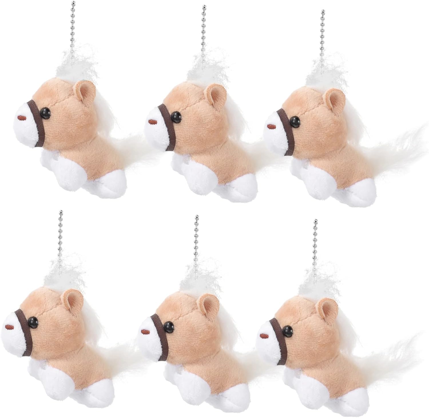 BESPORTBLE 12pcs Adorable Horse Plush Keychain Pendants