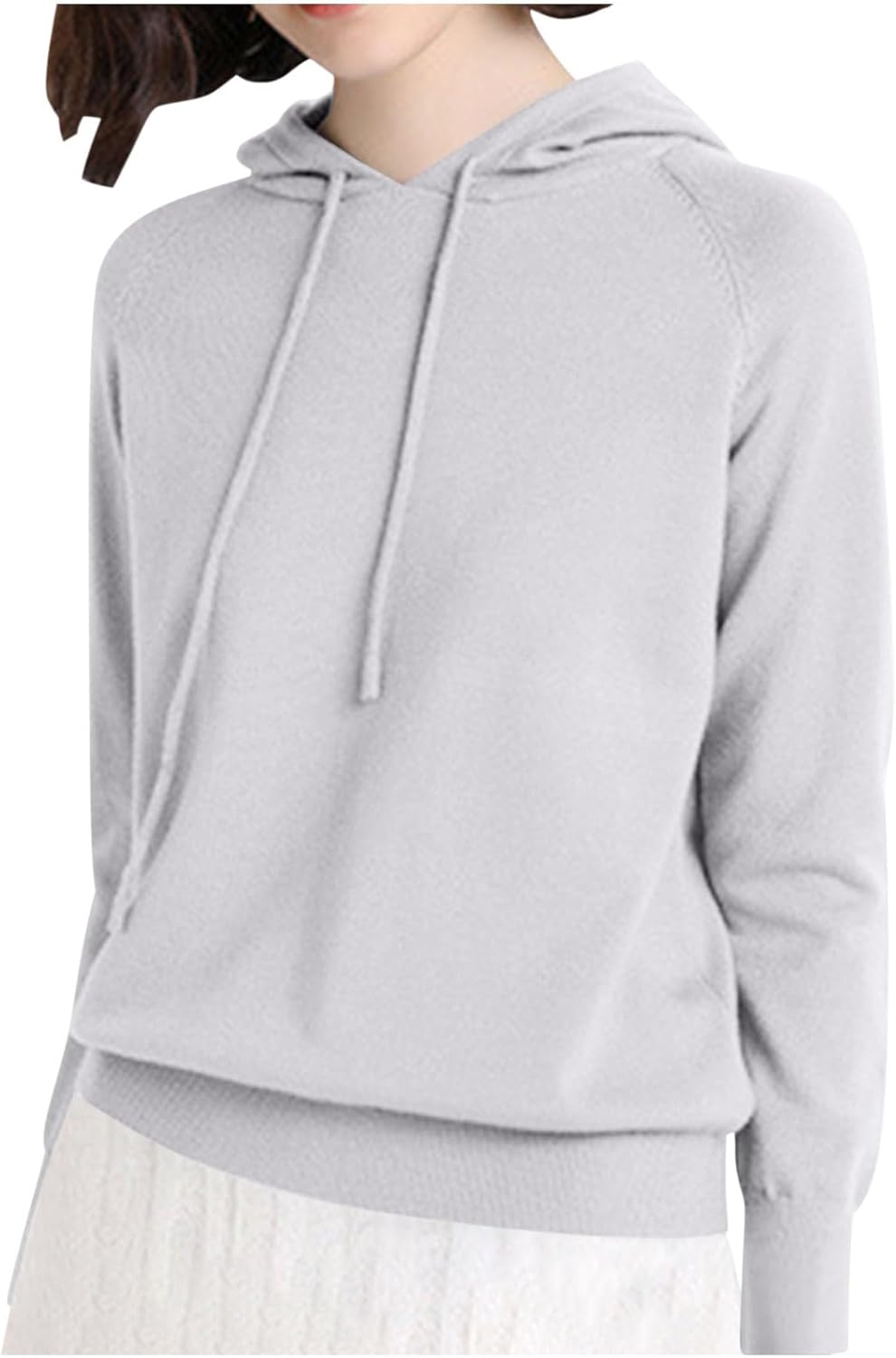 Womens Plus Size Classic Solid Hoodie Sweatshirt Long Sleeve