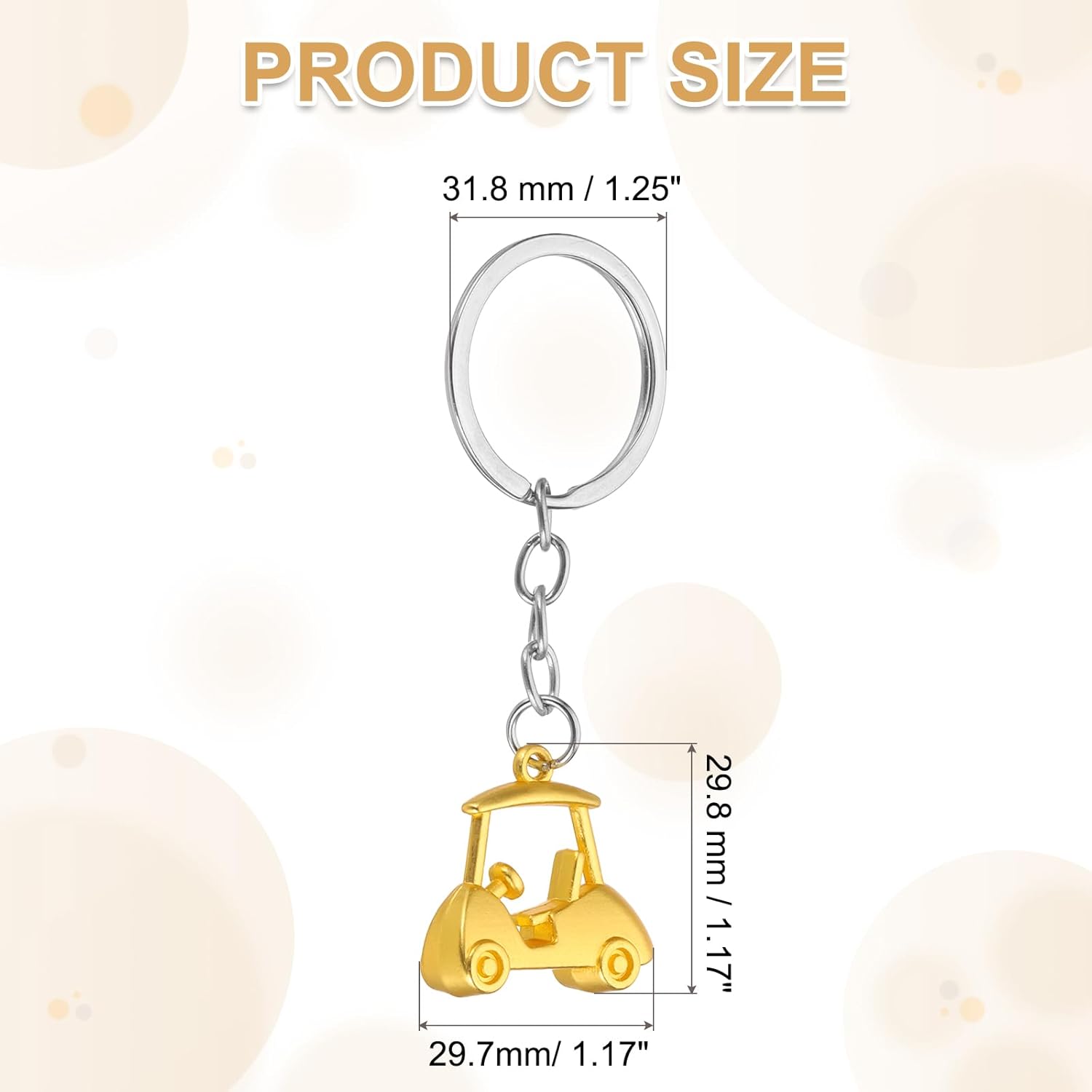 PATIkil Golf Cart Keychain 298x297mm Metal