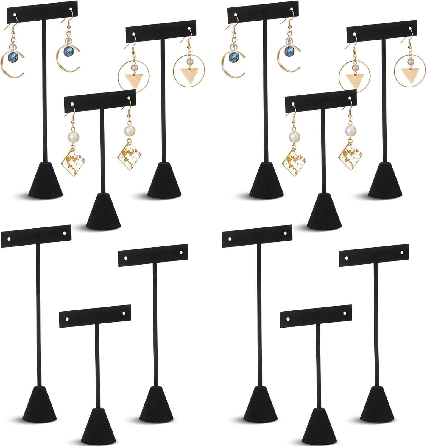 Marsui 12 Pcs Earring Display Stand Set with 3 Heights