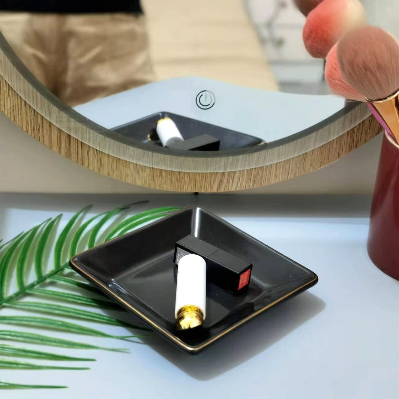 Hankor Ceramic Jewelry Dish Tray 47 Inch Black