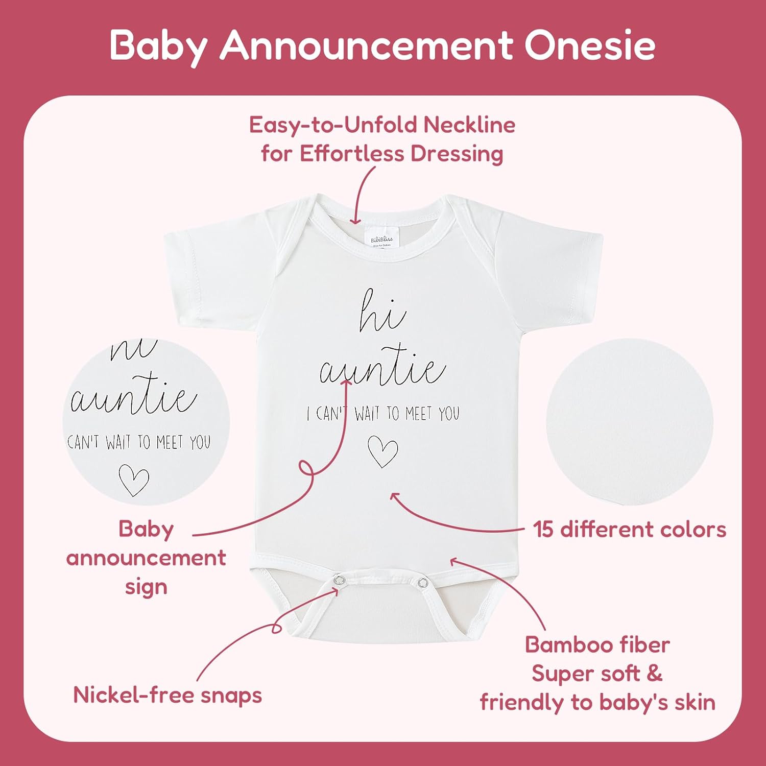 Hi Auntie I Cant Wait To Meet You Baby Announcement Onesie