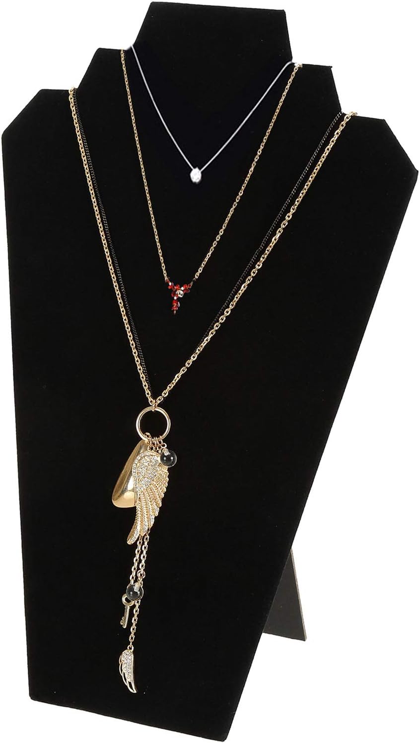 Foraineam 9 Pack Necklace Display Holder Black Velvet 125 Inch