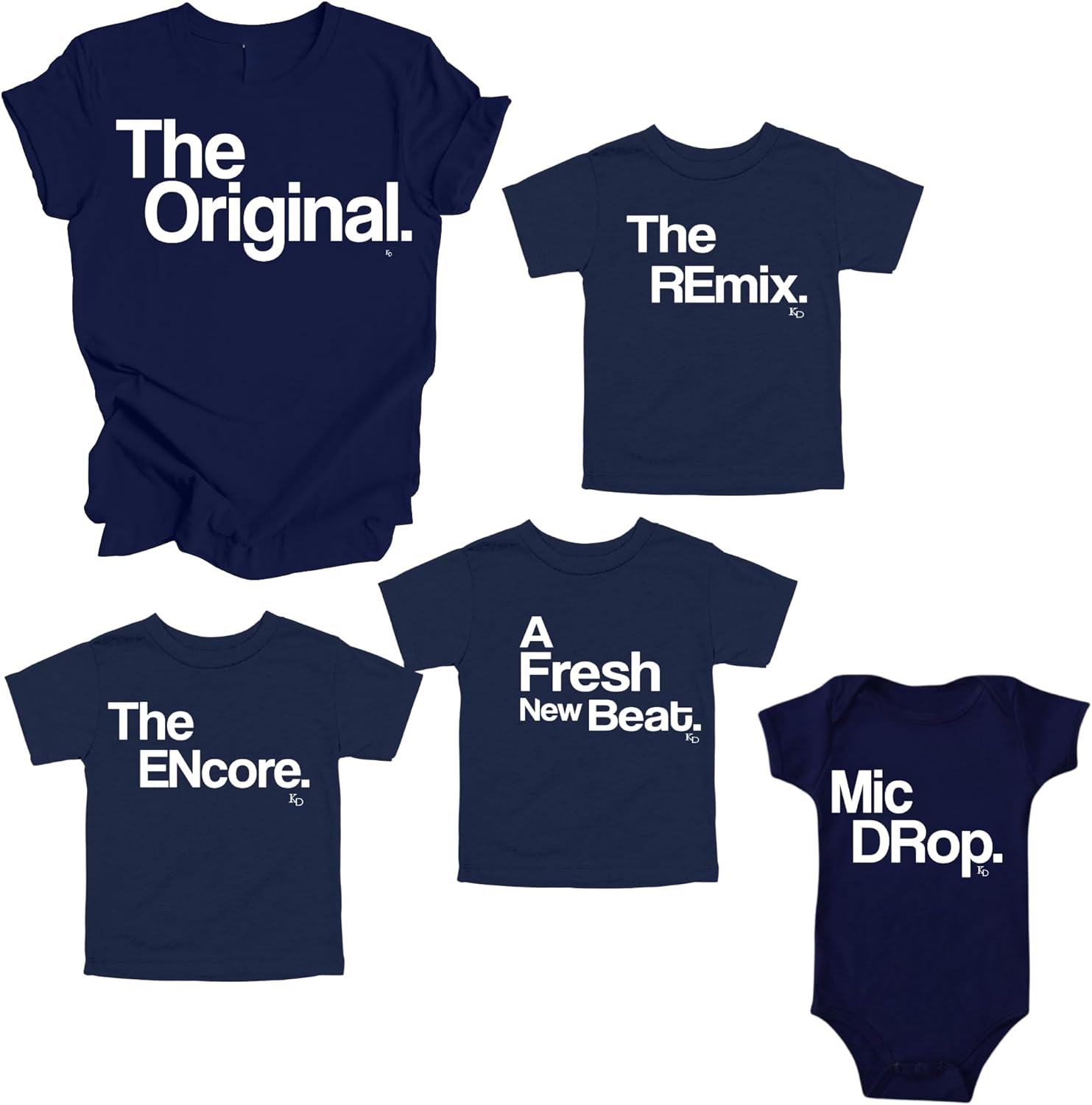 Family Matching Graphic Shirts Navy Set