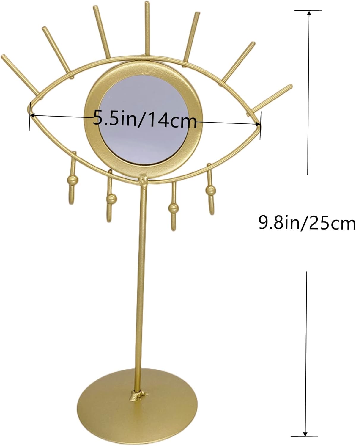 Jewelry Organizer Holder with Mirror Evil Eye Stand for Women Girls
