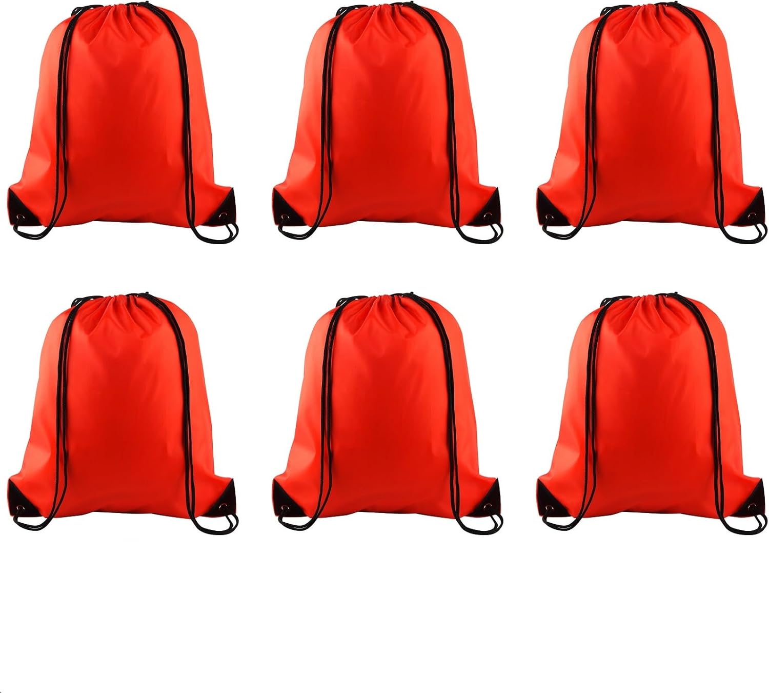PLULON 6 Pcs Red Drawstring Bags for Gym Yoga Travel
