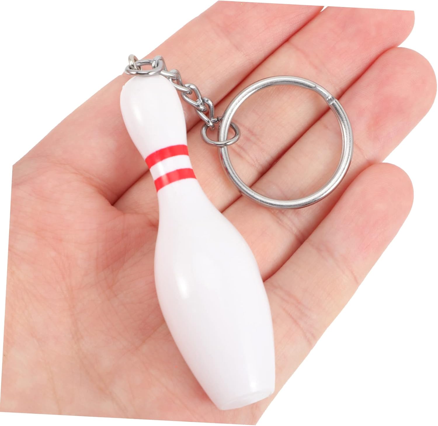 Toyvian Bowling Pin Keychains for Bags and Keys