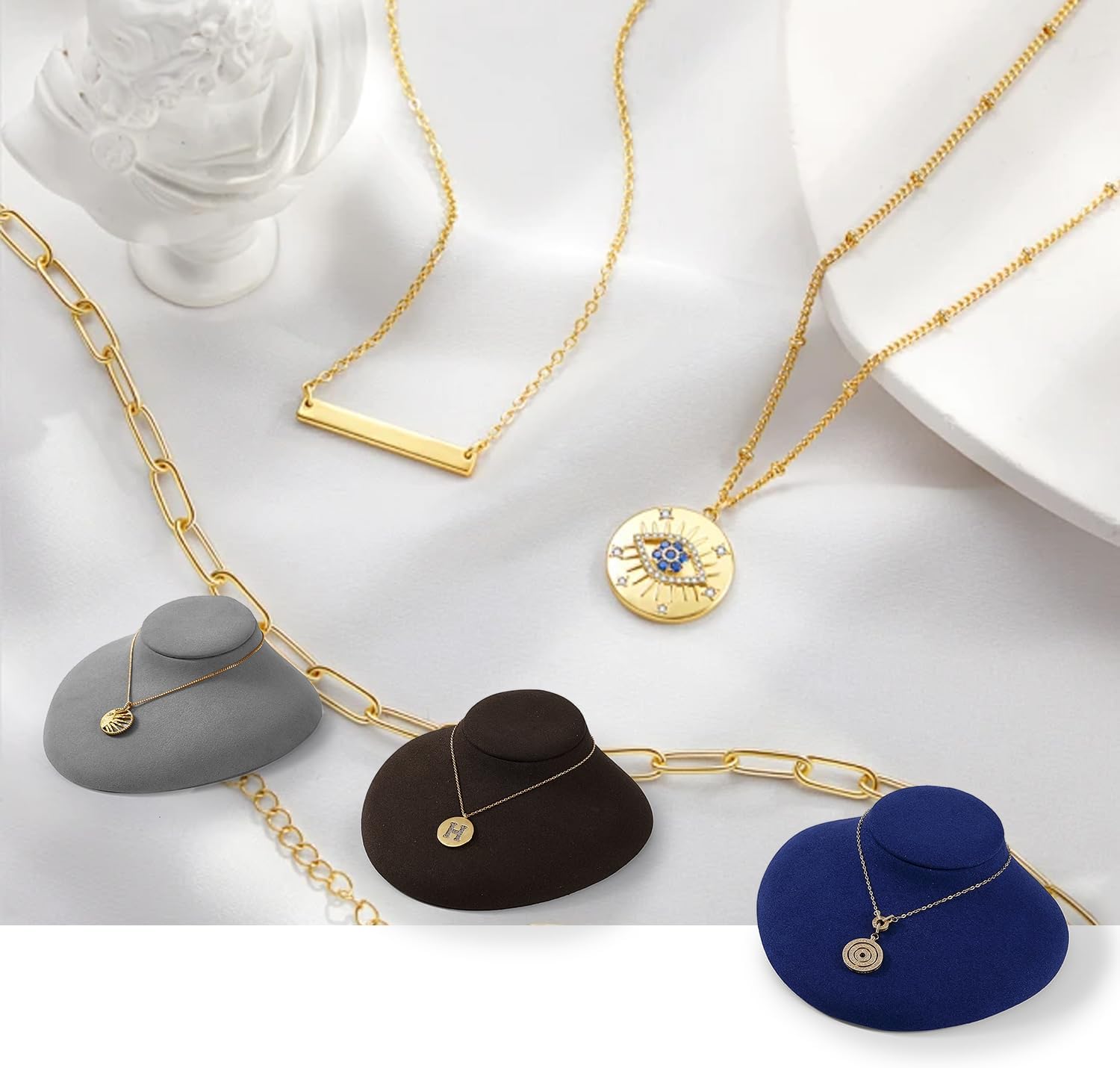 Oirlv Luxury Microfiber Jewelry Display Tower