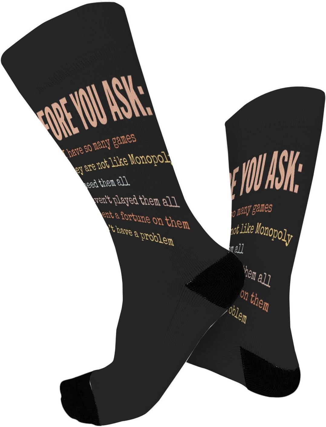 Cute Boys Knee High Crew Socks with Funny Game Design