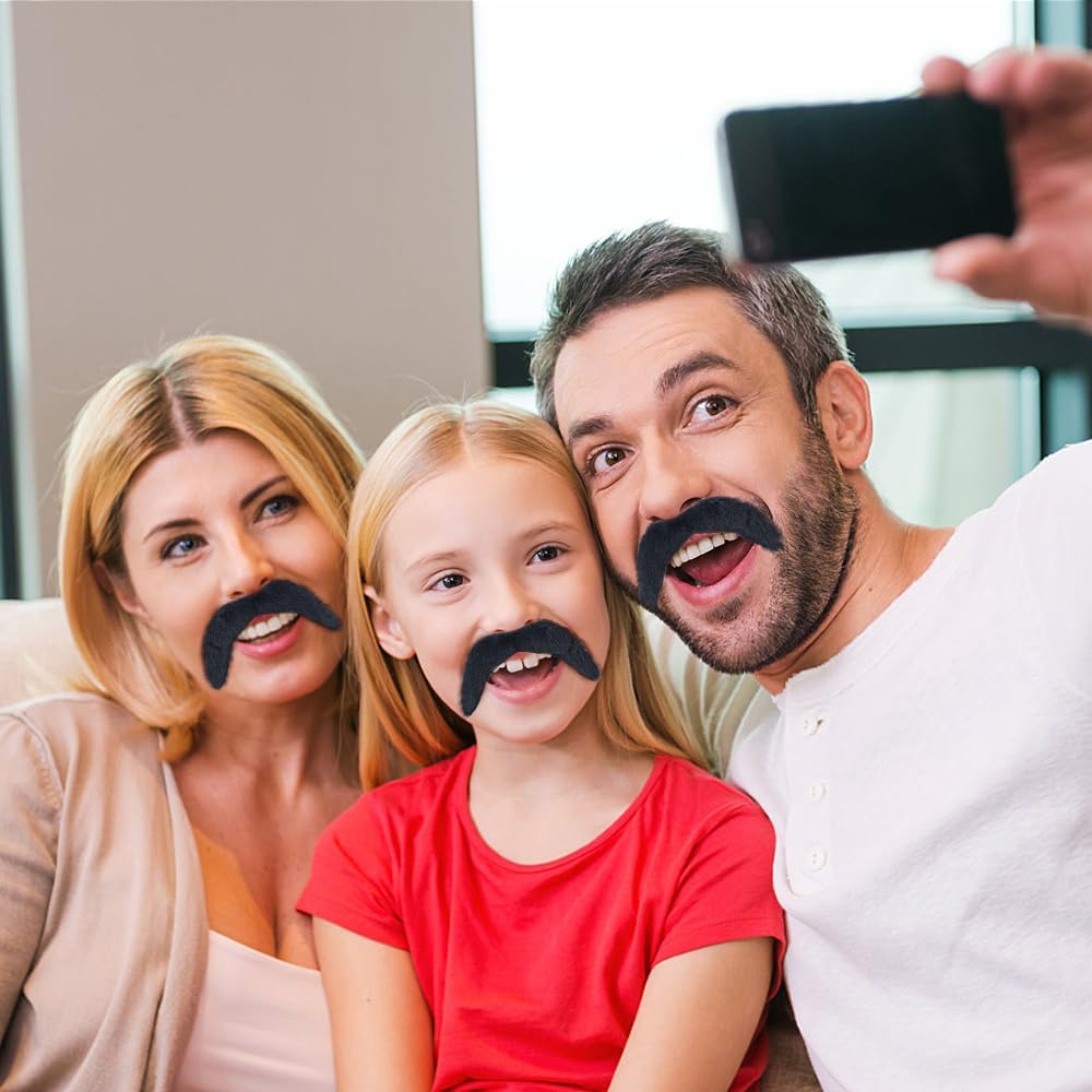 24 Pcs Self Adhesive Black Mustache Stickers