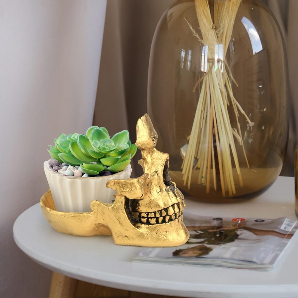 Mrlikale Skull Eyeglass Stand Holder Gold