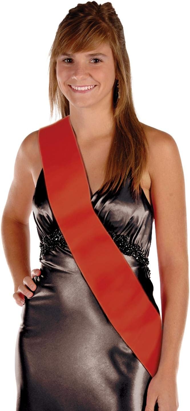 Beistle Red Satin Sashes 2 Count Customizable