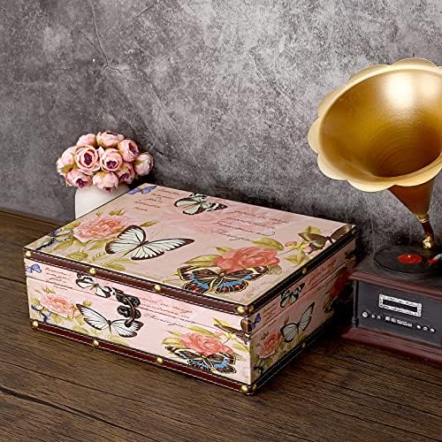Elldo0 Butterfly Treasure Chest Box for Jewelry and Keepsakes