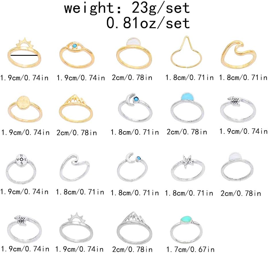 FUTIMELY Boho Retro Stackable Rings Set for Women