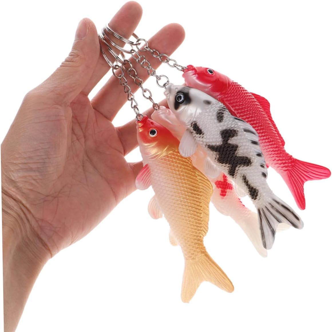 8Pcs Adorable Koi Fish Keychains for School Bags and Backpacks
