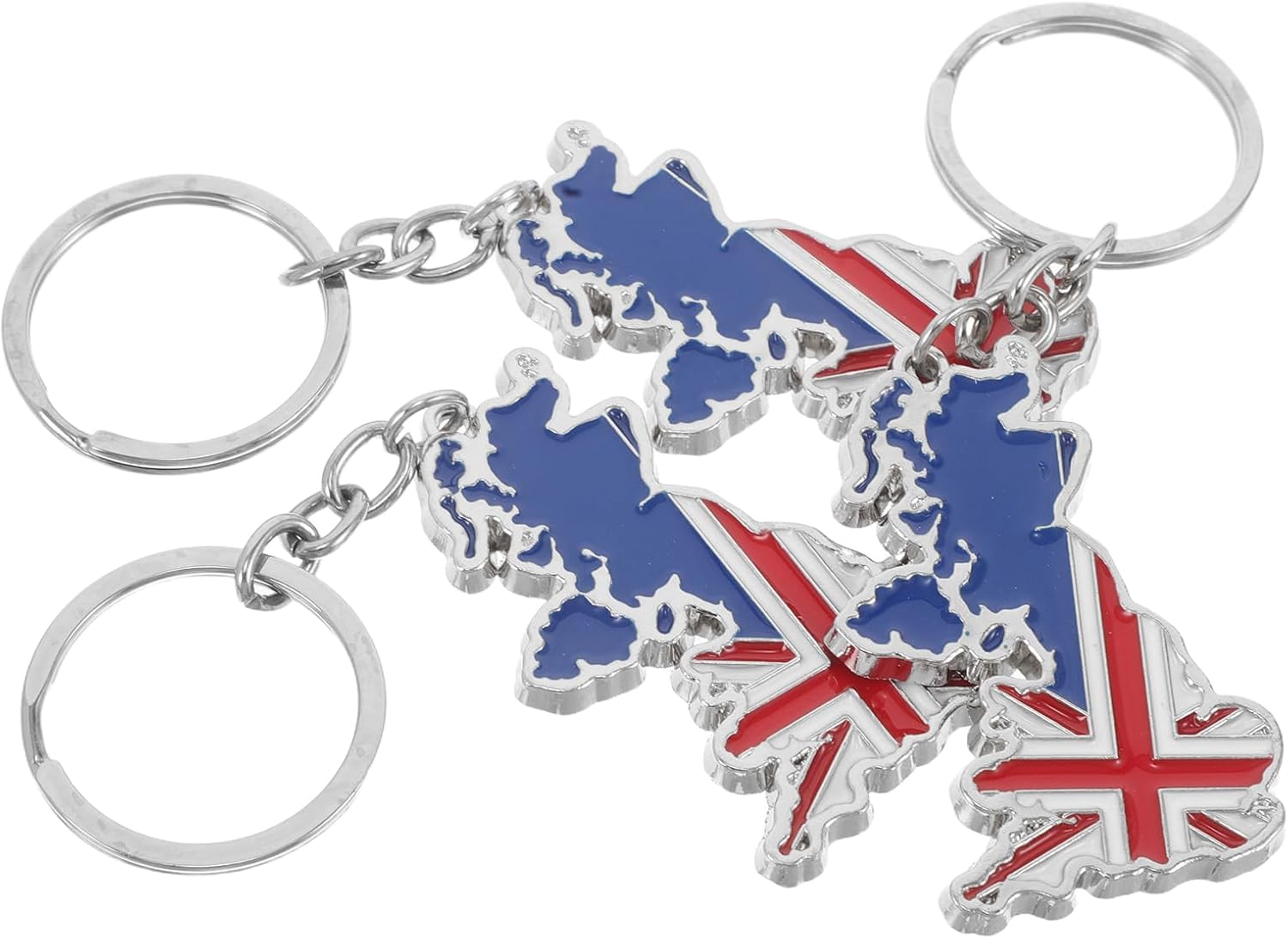 LOGOFUN 9pcs British Flag Keychains with UK Map Design