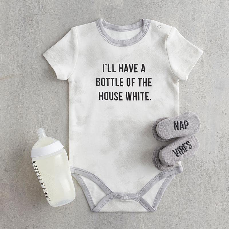 Stephan Baby Snap Suit - 6-12 Months House White