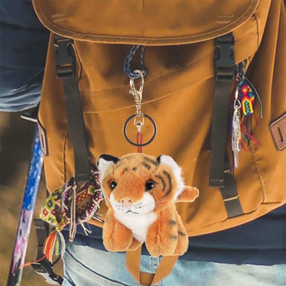 LUOZZY 4pc Plush Tiger Keychain Pendant for Bags Gifts