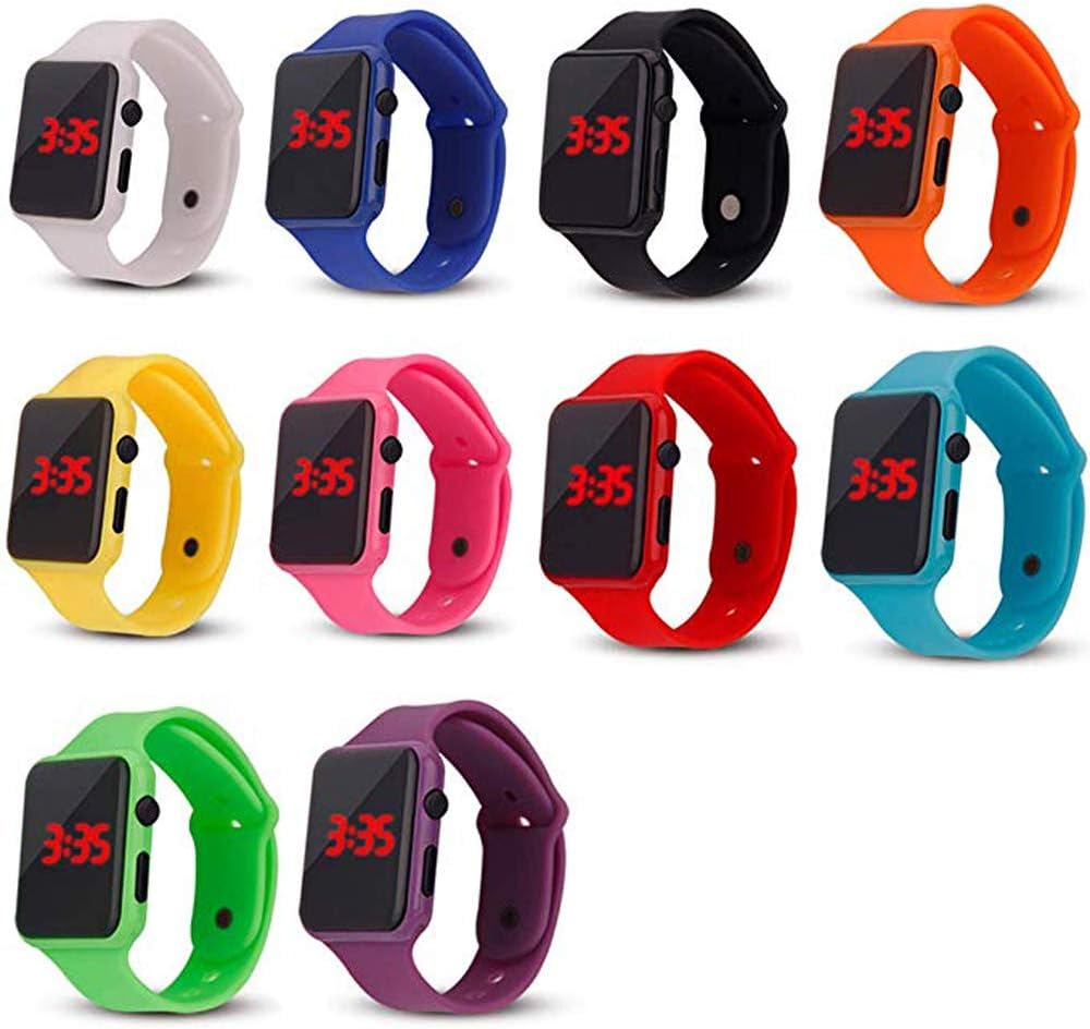 Weicam 10 Pack Unisex LED Wrist Watch Silicone Sports Bracelet