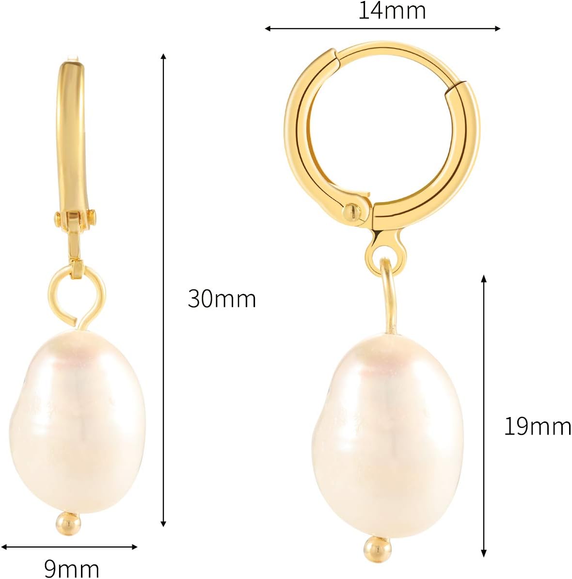 XYJZXY Gold Huggie Hoop Earrings with Charm
