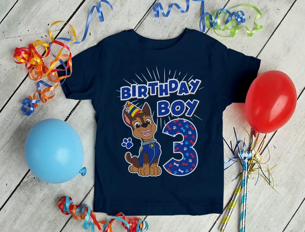 Paw Patrol Chase 3rd Birthday Tee for Boys