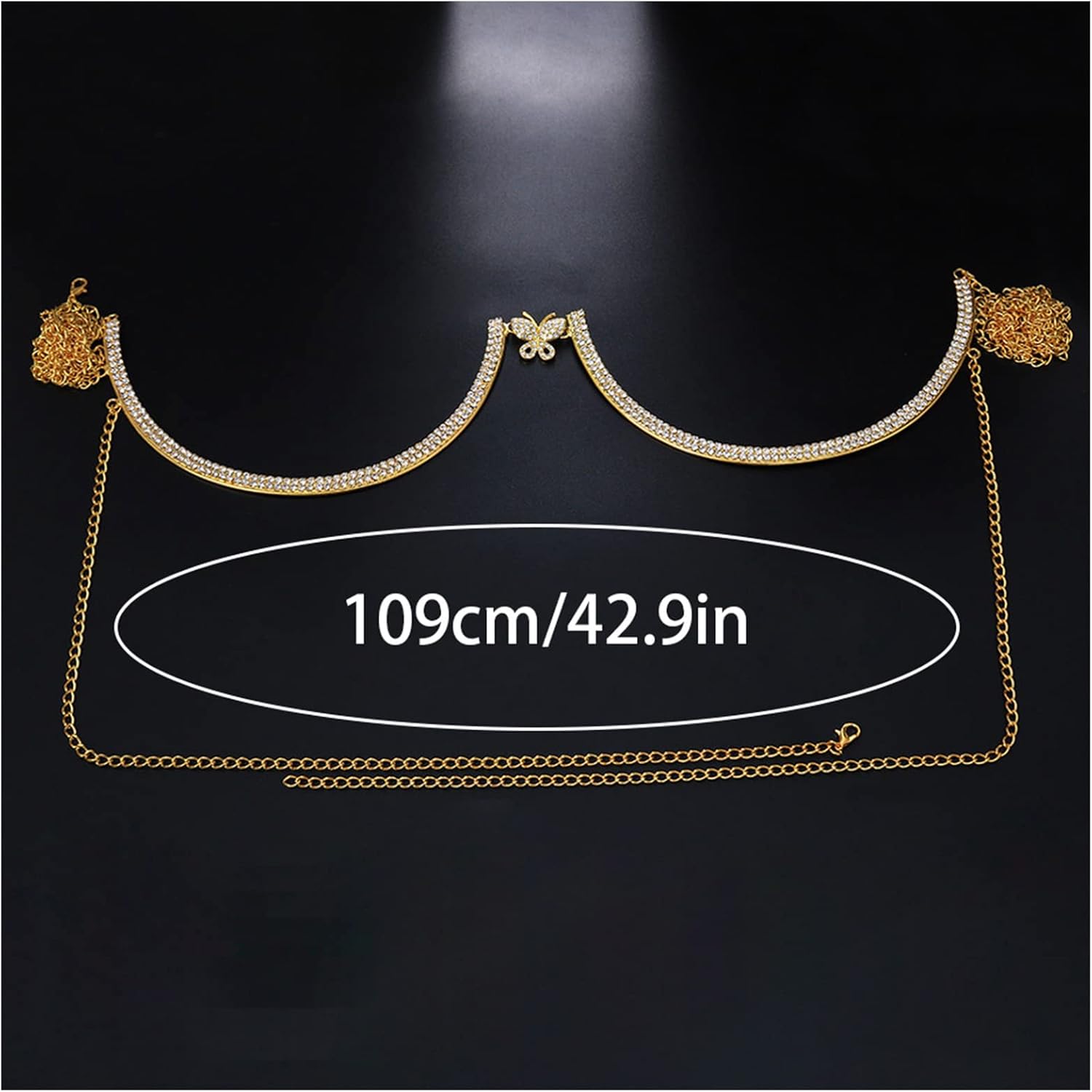Rhinestone Chest Bracket Bra Chain Body Jewelry for Women