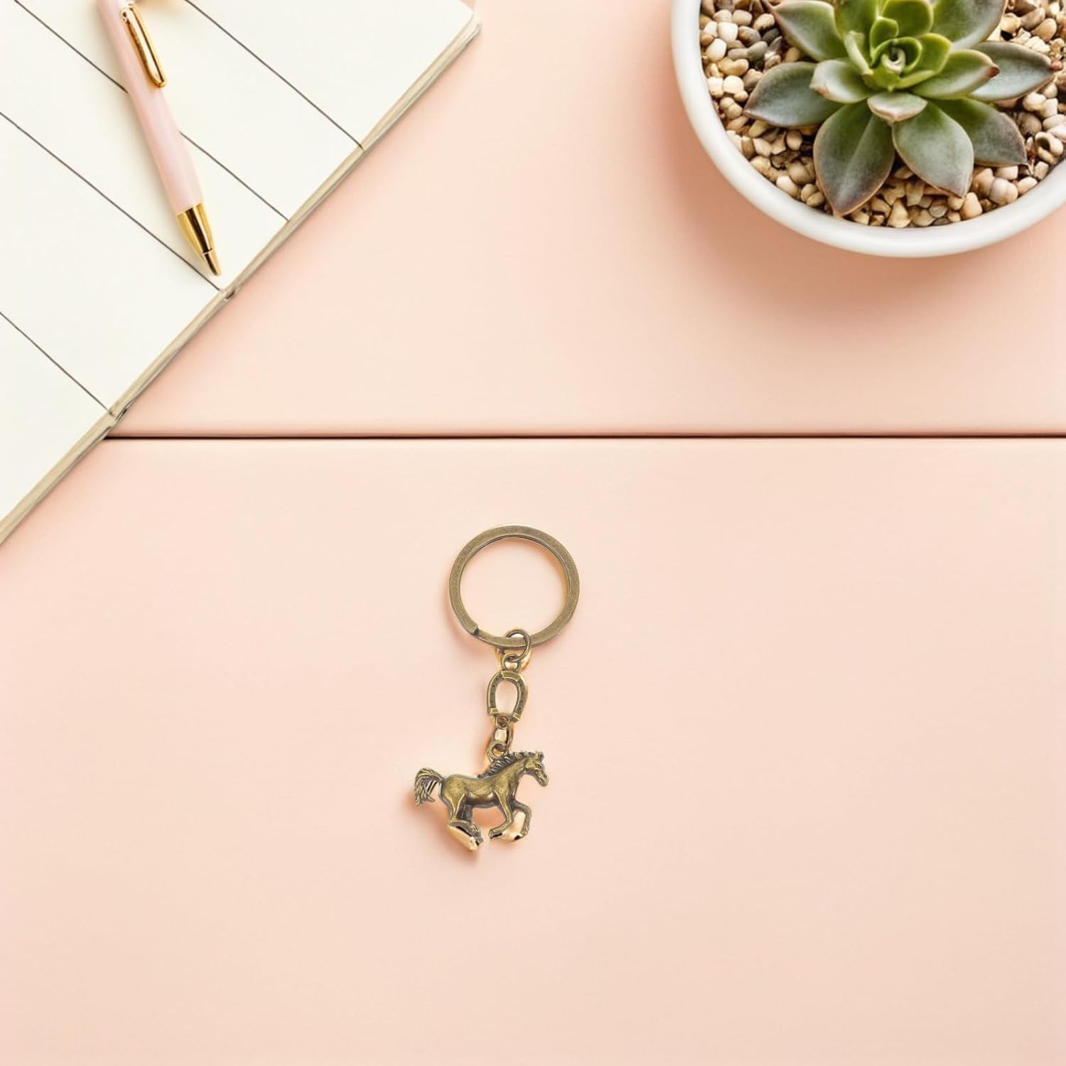 LUOZZY 20 Pcs Horse Year Keychain with Horseshoe Design