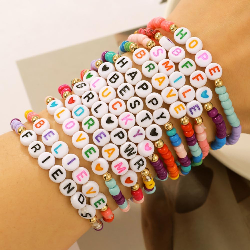 Heishi Surfer Clay Bead Bracelets Set for Women