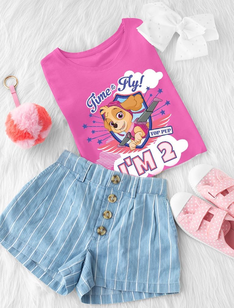 Tstars Paw Patrol Skye 2nd Birthday Tee for Girls 1