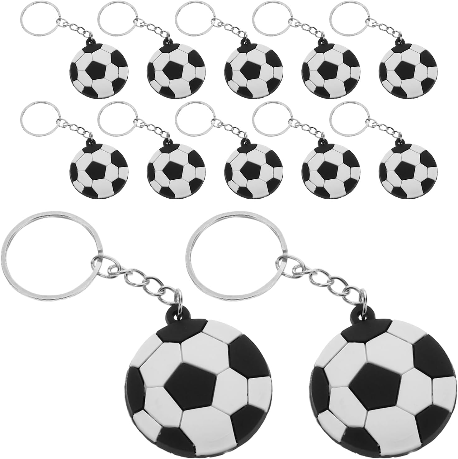 LUOZZY 60 Pcs Funny Soccer Keychains for Boys
