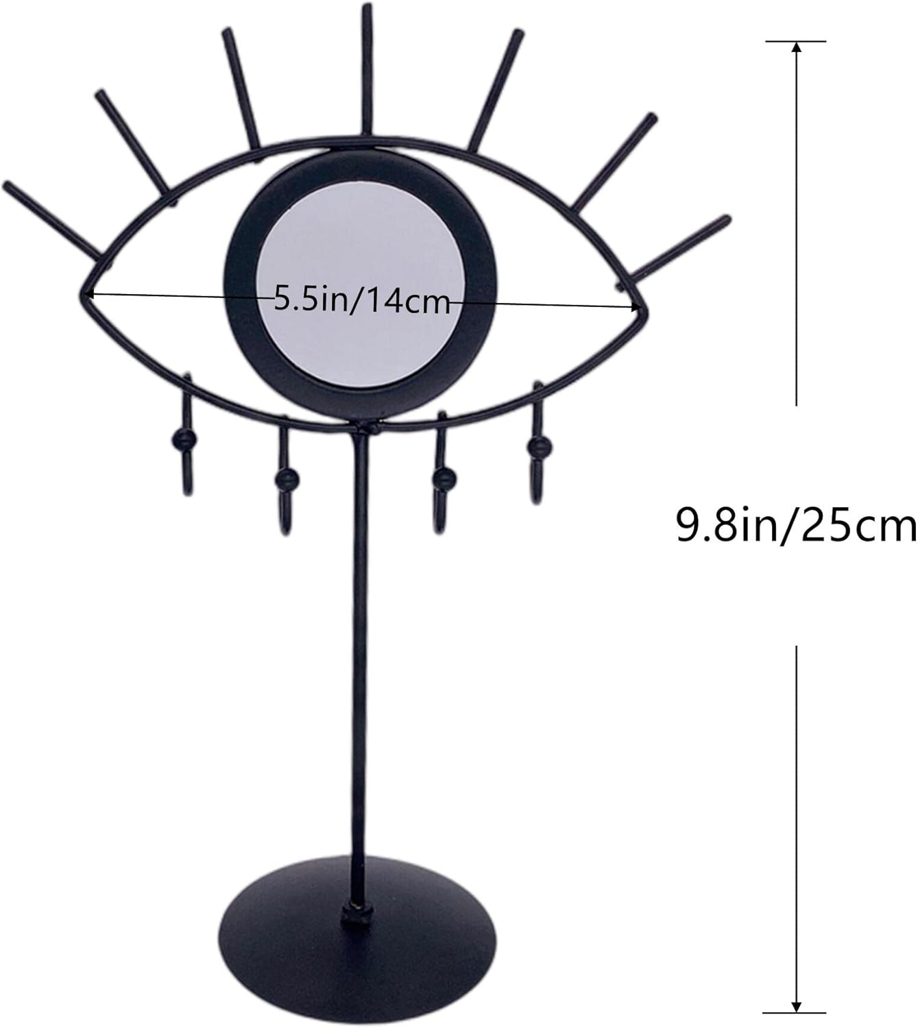 RANNYOZIO Jewelry Tower with Mirror for Women Girls Black